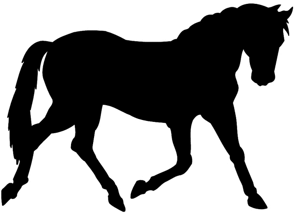 Trotting horse silhouette vinyl sticker. Customize on line.     Animals Insects Fish 004-1097  
